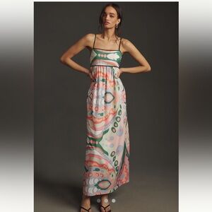 English Factory Sleeveless Square Neck Baby Doll Maxi Dress